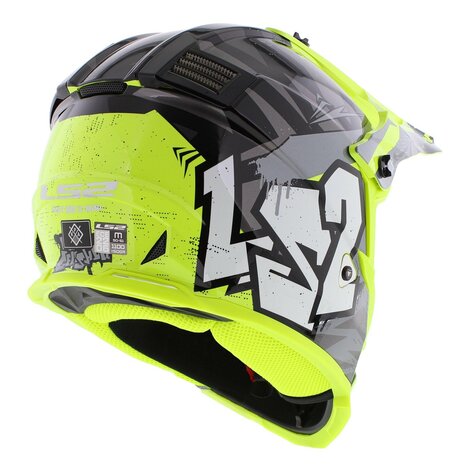 LS2 MX437 Fast EVO II mini kinder crosshelm Crusher glans zwart geel