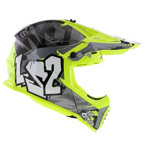 LS2 MX437 Fast EVO II mini kinder crosshelm Crusher glans zwart geel