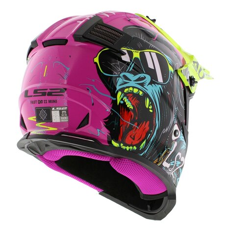 LS2 MX437 Fast EVO II mini kinder crosshelm Gorilla glans paars