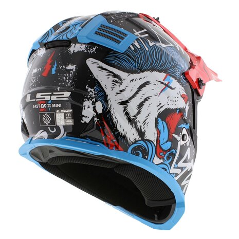 LS2 MX437 Fast EVO II mini kinder crosshelm Starmaw glans zwart