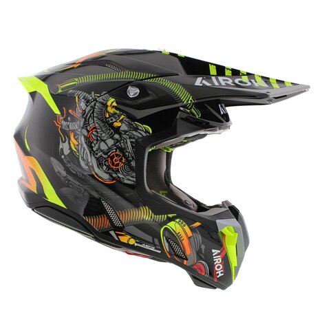 Airoh Twist 3.0 crosshelm Toxic glans zwart geel