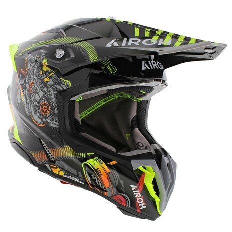 Airoh Twist 3.0 crosshelm Toxic glans zwart geel