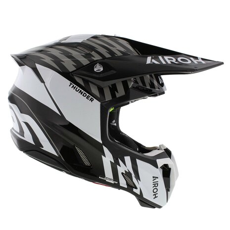 Airoh Twist 3.0 crosshelm Thunder glans zwart wit