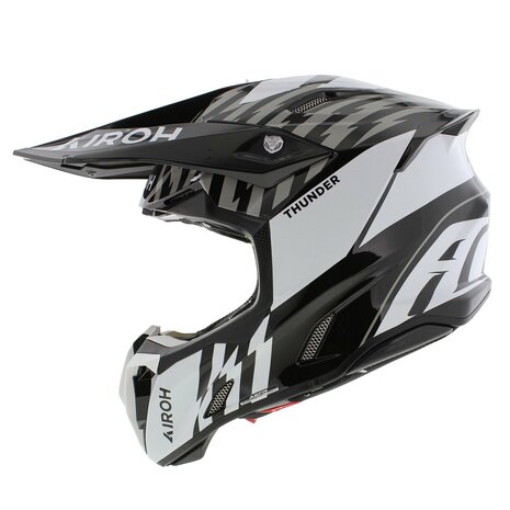 Airoh Twist 3.0 crosshelm Thunder glans zwart wit