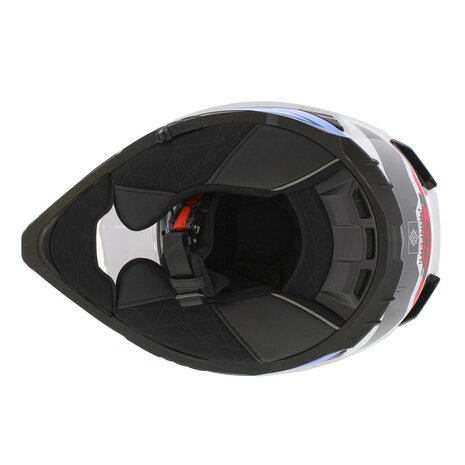 LS2 MX702 Pioneer II helm Namib glans wit blauw rood