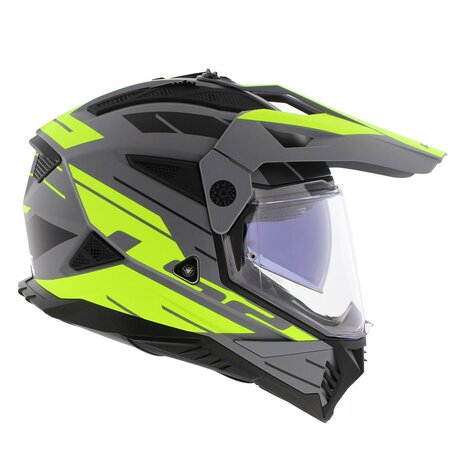 LS2 MX702 Pioneer II helm Namib mat grijs geel