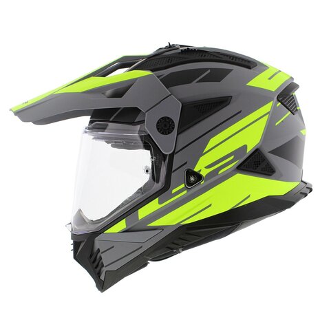 LS2 MX702 Pioneer II helm Namib mat grijs geel