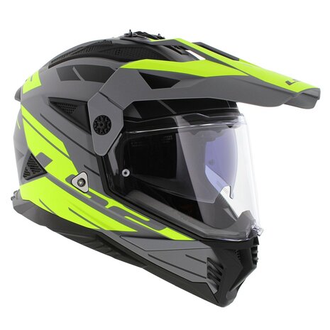 LS2 MX702 Pioneer II helm Namib mat grijs geel