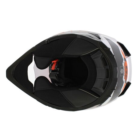 LS2 MX702 Pioneer II helm Namib glans wit oranje