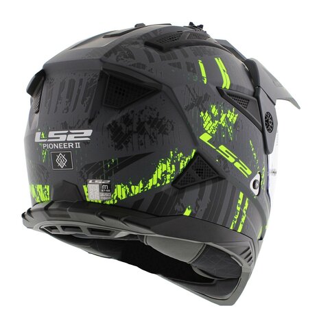 LS2 MX702 Pioneer II helm Crazy mat grijs geel