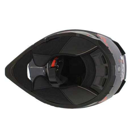 LS2 MX702 Pioneer II helm Crazy mat grijs rood
