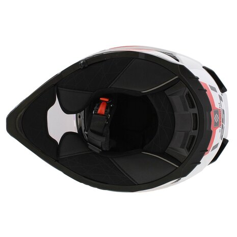 LS2 MX702 Pioneer II helm Hill glans wit rood