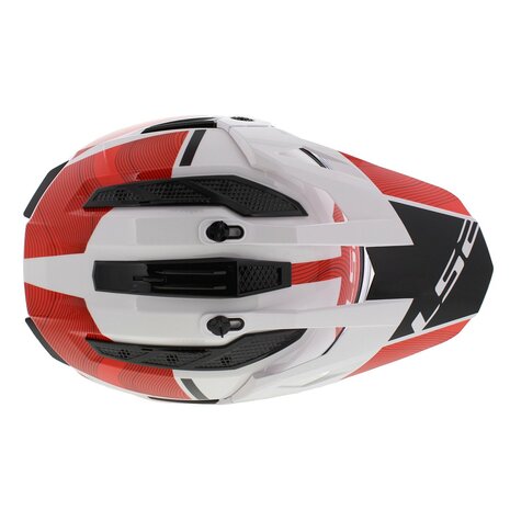 LS2 MX702 Pioneer II helm Hill glans wit rood