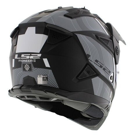 LS2 MX702 Pioneer II helm Hill mat zwart wit