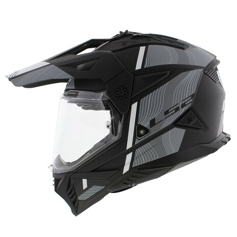 LS2 MX702 Pioneer II helm Hill mat zwart wit
