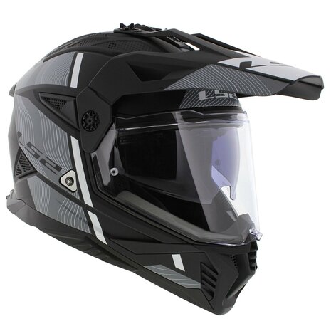 LS2 MX702 Pioneer II helm Hill mat zwart wit