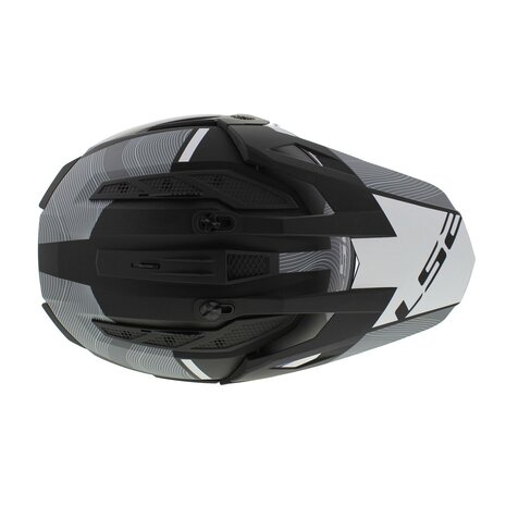 LS2 MX702 Pioneer II helm Hill mat zwart wit