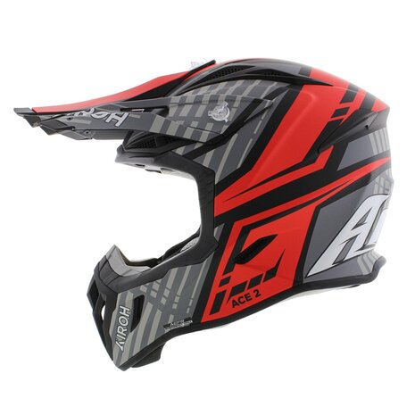 Airoh Aviator Ace 2 crosshelm Proud - mat rood zwart grijs