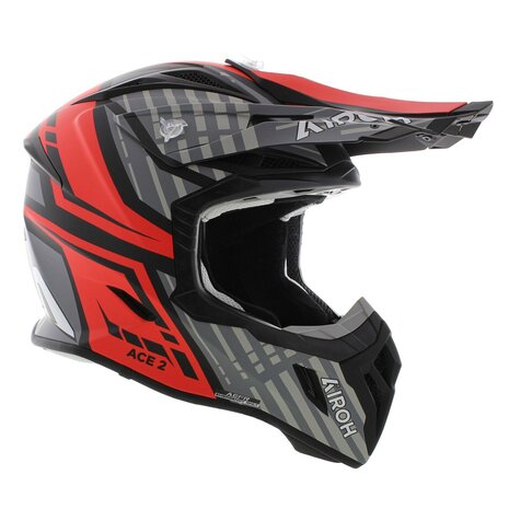 Airoh Aviator Ace 2 crosshelm Proud - mat rood zwart grijs