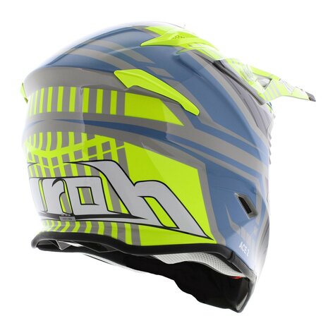 Airoh Aviator Ace 2 crosshelm Proud - glans geel blauw grijs