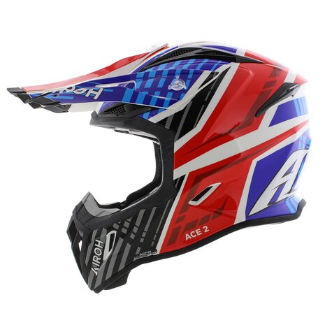 Airoh Aviator Ace 2 crosshelm Proud - glans zwart blauw rood