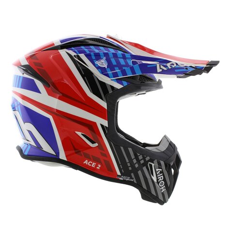 Airoh Aviator Ace 2 crosshelm Proud - glans zwart blauw rood