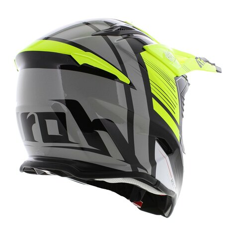 Airoh Aviator Ace 2 crosshelm Engine - glans zwart wit geel