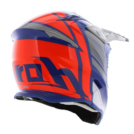 Airoh Aviator Ace 2 crosshelm Engine - glans blauw oranje grijs