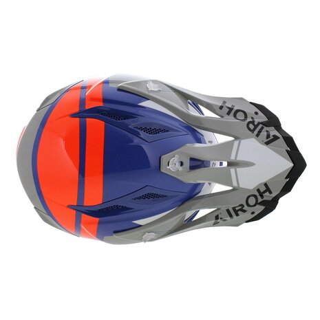 Airoh Aviator Ace 2 crosshelm Engine - glans blauw oranje grijs