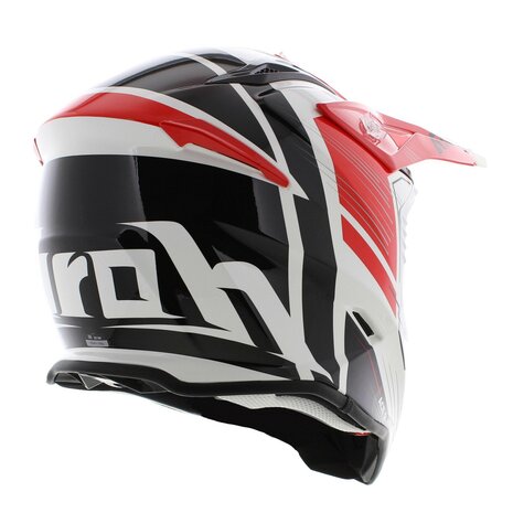 Airoh Aviator Ace 2 crosshelm Engine - glans wit rood zwart