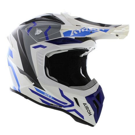 Airoh Aviator Ace 2 crosshelm Ground - glans wit grijs blauw
