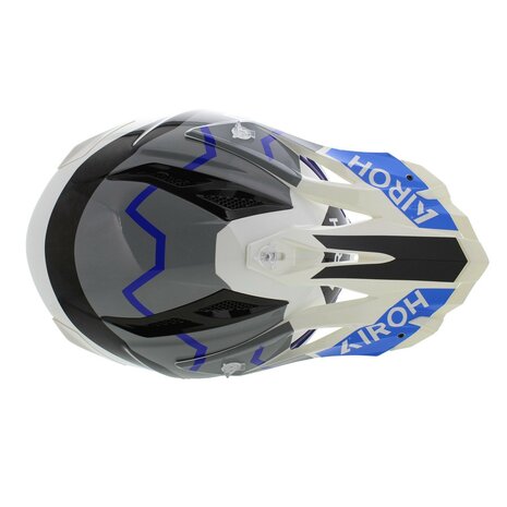 Airoh Aviator Ace 2 crosshelm Ground - glans wit grijs blauw