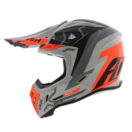 Airoh Aviator Ace 2 crosshelm Ground - mat grijs oranje