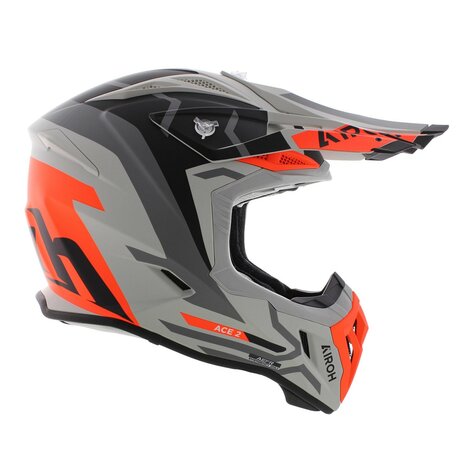 Airoh Aviator Ace 2 crosshelm Ground - mat grijs oranje