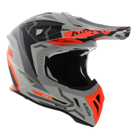 Airoh Aviator Ace 2 crosshelm Ground - mat grijs oranje