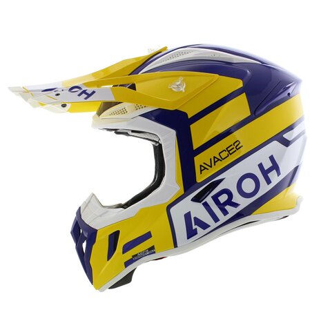 Airoh Aviator Ace 2 crosshelm Sake - glans geel wit paars