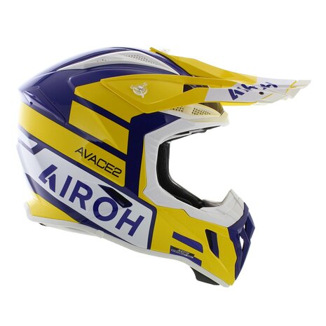 Airoh Aviator Ace 2 crosshelm Sake - glans geel wit paars