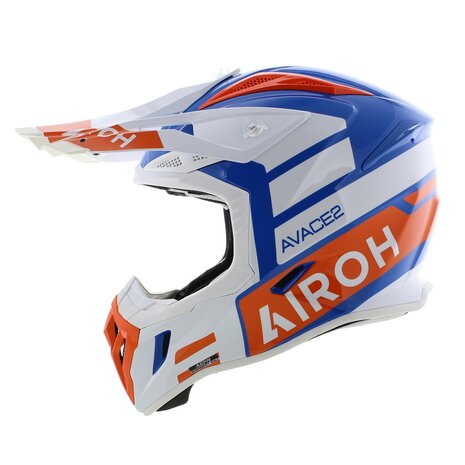 Airoh Aviator Ace 2 crosshelm Sake - glans wit blauw oranje