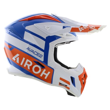 Airoh Aviator Ace 2 crosshelm Sake - glans wit blauw oranje