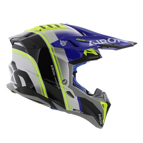 Airoh Helm Aviator 3 AMS&sup2; Hima glans blauw grijs zwart