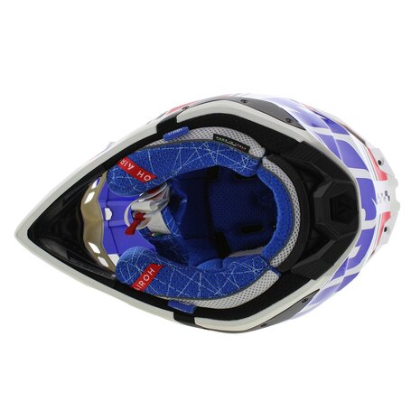 Airoh Helm Aviator 3 AMS&sup2; Hima glans blauw wit rood