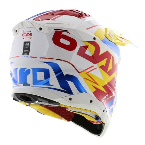 Airoh Helm Aviator 3 AMS&sup2; Six Days Spain - Limited Edition - glans wit rood geel