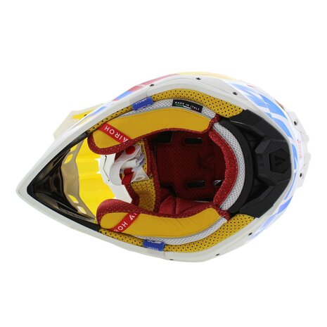 Airoh Helm Aviator 3 AMS&sup2; Six Days Spain - Limited Edition - glans wit rood geel