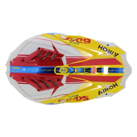 Airoh Helm Aviator 3 AMS&sup2; Six Days Spain - Limited Edition - glans wit rood geel
