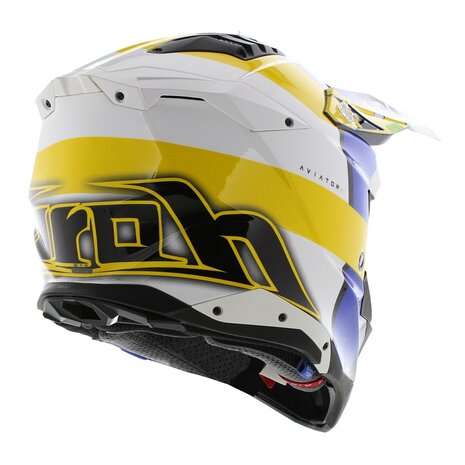 Airoh Helm Aviator 3 AMS&sup2; Monarch glans blauw wit geel