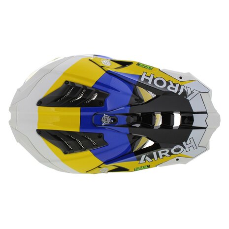 Airoh Helm Aviator 3 AMS&sup2; Monarch glans blauw wit geel