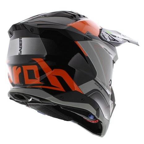 Airoh Helm Aviator 3 AMS&sup2; Saber glans zwart grijs oranje