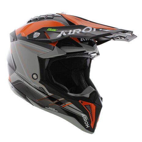 Airoh Helm Aviator 3 AMS&sup2; Saber glans zwart grijs oranje