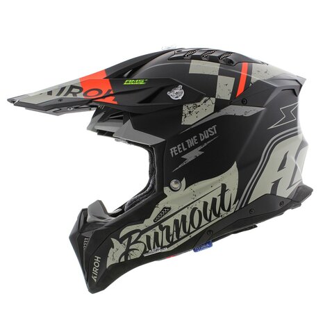 Airoh Helm Aviator 3 AMS&sup2; Burnout mat zwart grijs rood