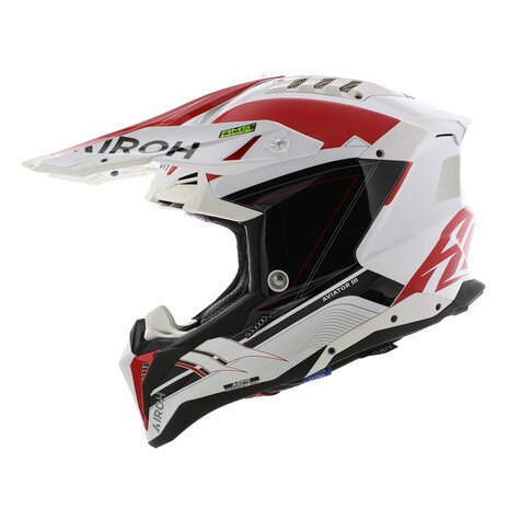 Airoh Helm Aviator 3 AMS&sup2; Saber glans rood wit zwart